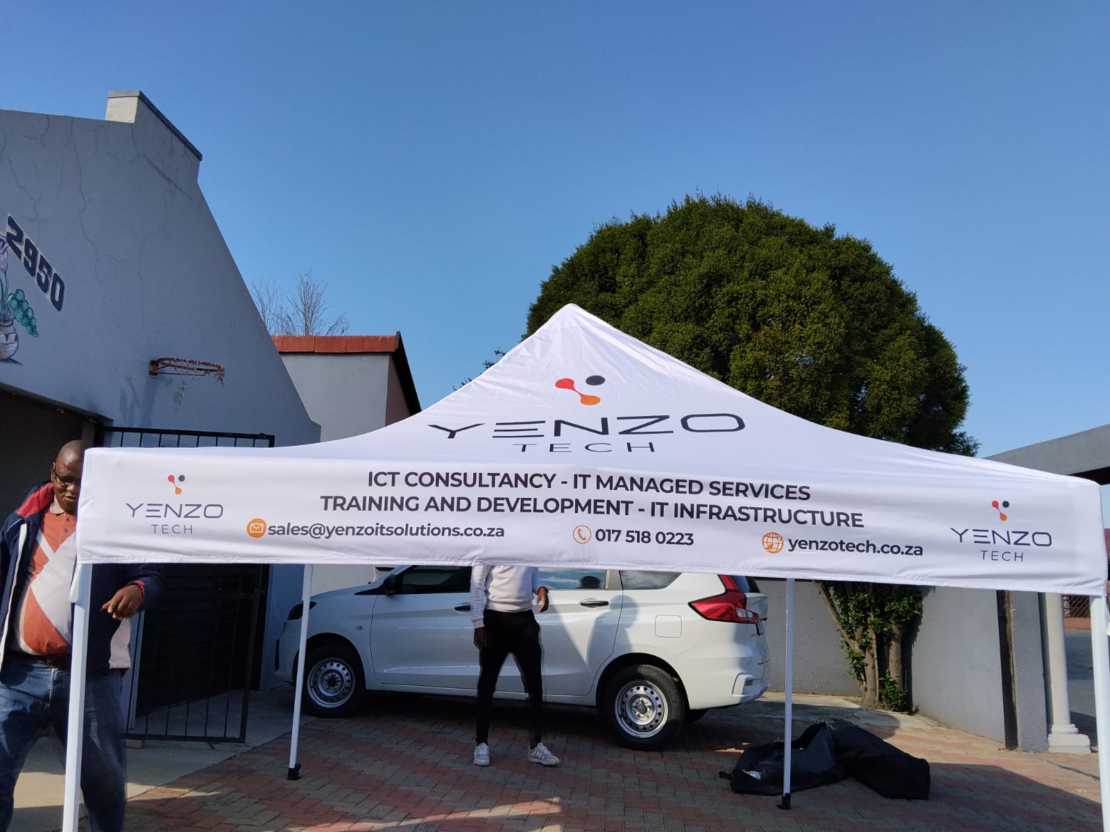 Branded event gazebo for Yenzo Tech